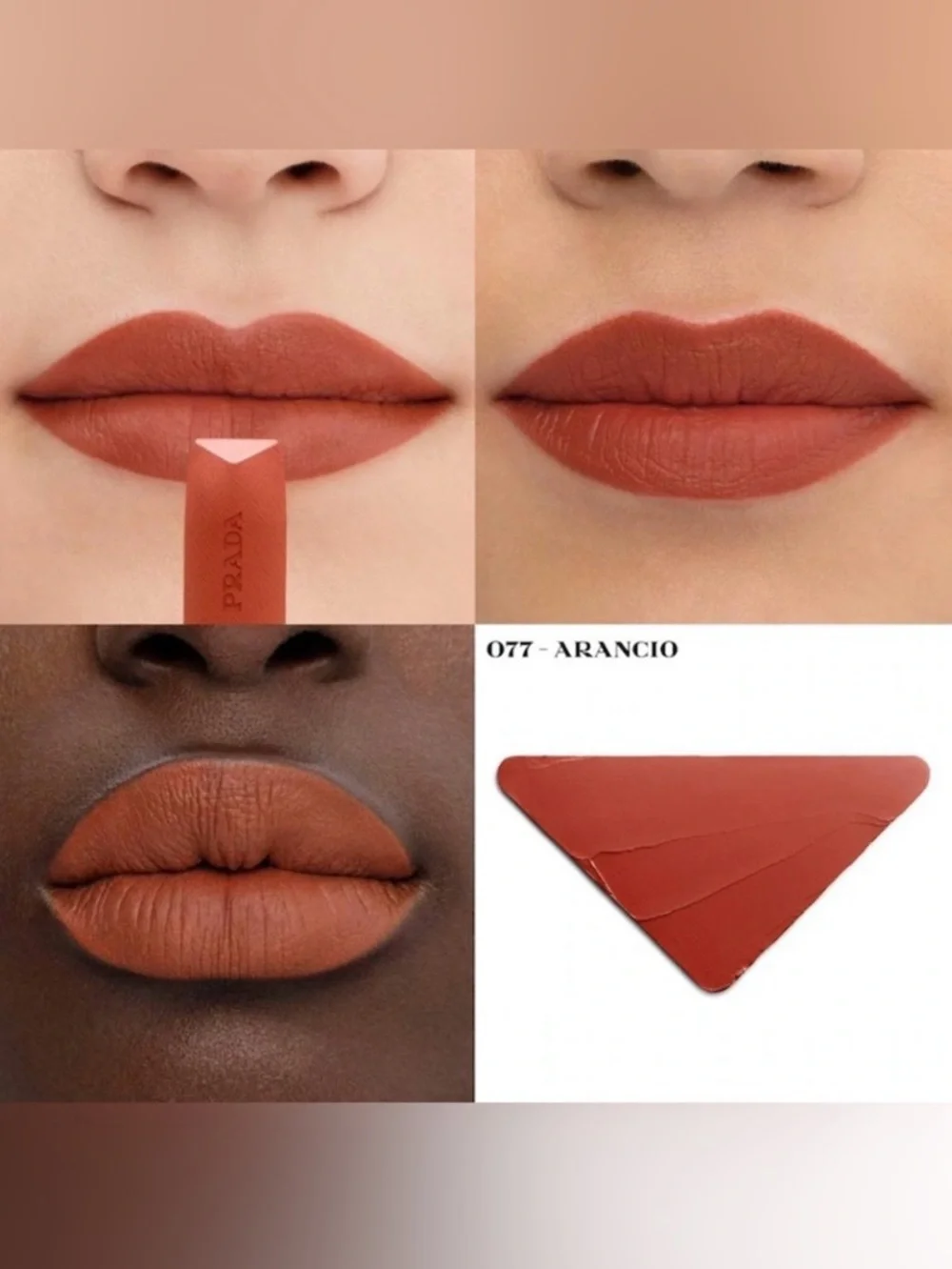 Prada Monochrome Hyper Matte 077 Arancio Lipstick Refillable Magnetic Case - Picture 2 of 15